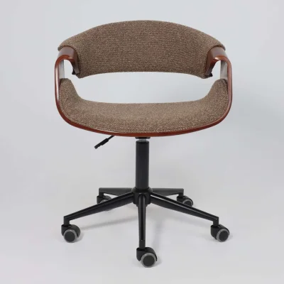 Кресло барное ANGARA, букле, коричневый Lisa 421/черный_2