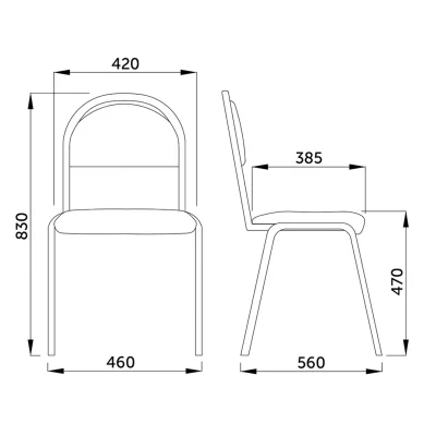 Стул Стандарт BL С11, черный, ECONOM_8