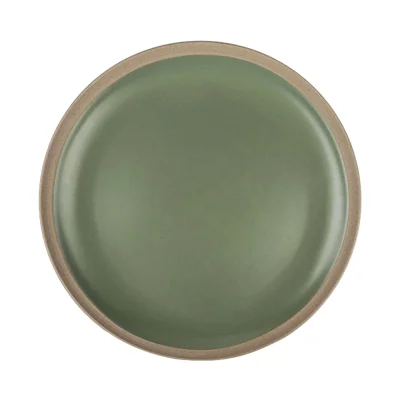 Блюдо большое SAND EDGE, керамика, оливковый, d26,2*3см фотография