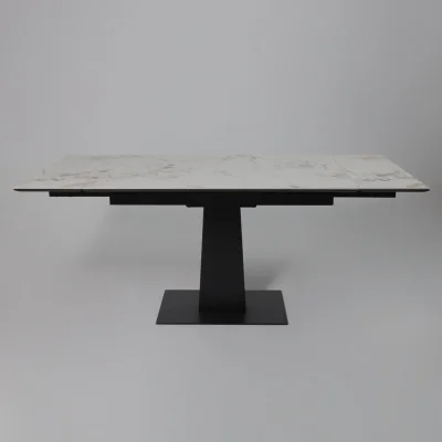 Стол AV 2119, МДФ+керамика, раздвижной 1200 (1800)*800 натуральный, глянцевый GOLD JADE/черный_20