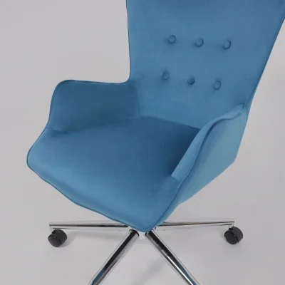 Кресло поворотное BELLA chrome, Seven 115, велюр/темно-голубой_15