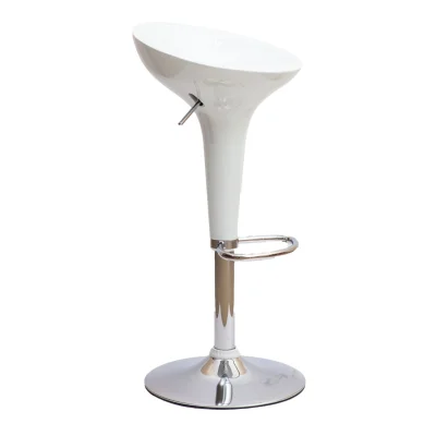 Стул барный BOMBA, пластик белый/хром фотография