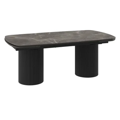 Стол ASKAR SLIDE-200, раздвижной 200(280)*110, BAYONA GREY PREMIUM CER/Черный фотография