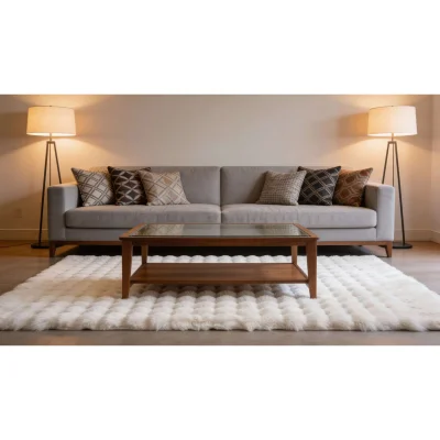 Ковер BUBLE FAUX FUR, белый, 80*150см_2