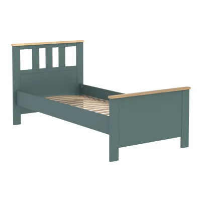 Кровать одинарная САГА 90*200, темно-бирюзовая/ясень (2.08.04.050.16 RU) фотография