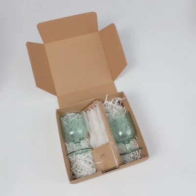 Подарочный бокс №1 (Бокал для коктейлей (2 шт.) + Набор свечей + Подарочная упаковка)_6