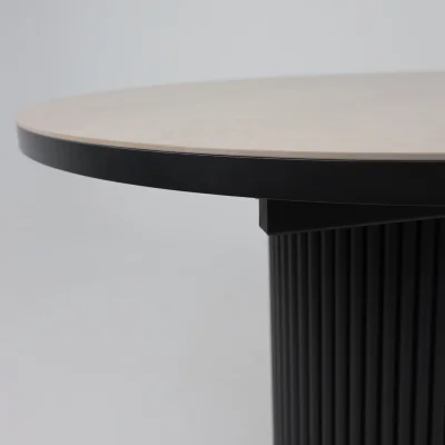 Стол ASKAR ROUND SLIDE-116, раздвижной круглый 116(156), BAYONA IVORY PREMIUM CER/Черный_9