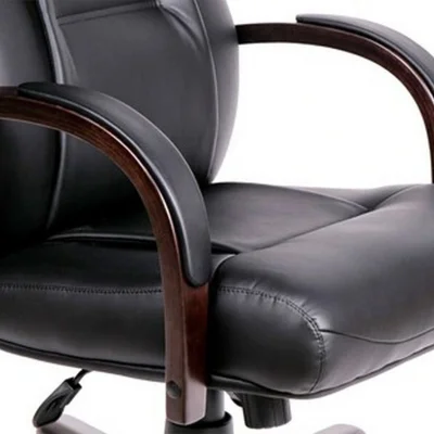 Кресло Bonn A Laguna (орех темный) натуральная кожа с компаньеном (черная), мультиблок_4