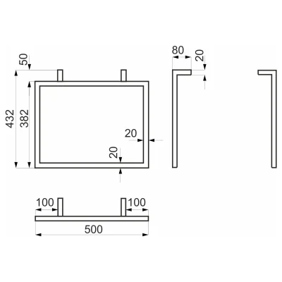 Подстолье mini THOR-1 h432, белый AKS (1 компл. = 2 шт.)_3