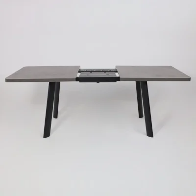 Стол LEON LUX RADIAL-180, раздвижной 180(240)х95, Дымчатая керамика/Чёрный_17