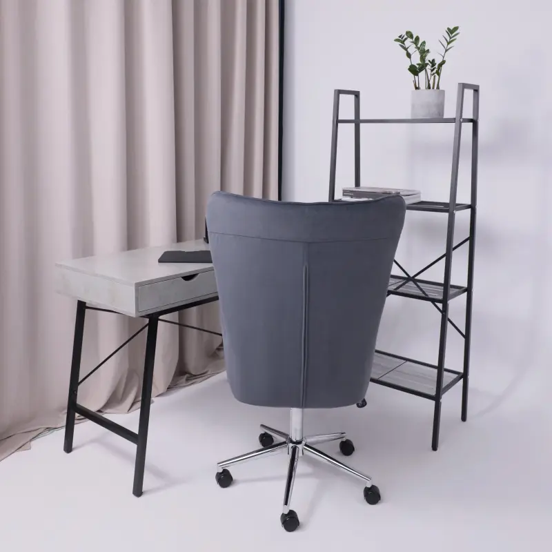 Кресло поворотное BELLA XL chrome, Kiton 713 Graphite, велюр/графит_preview_10