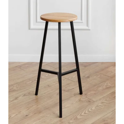 Стул полубарный круглый TRH-63натуральный/черный_4