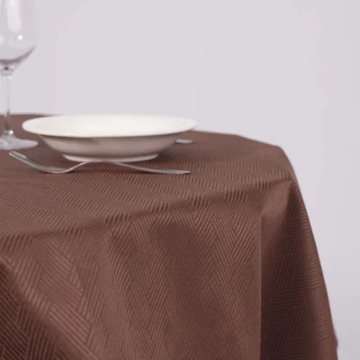 Скатерть, 220*145см, полоска-косичка 2598, коричневый 09-0902_7