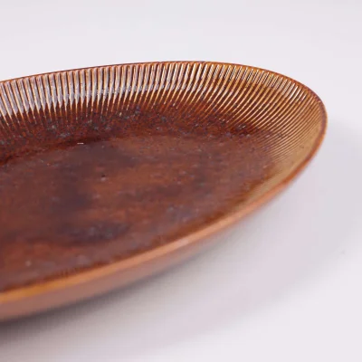 Блюдо овальное AURORA, фарфор,каштановый, 30,5*20*4,2см_4