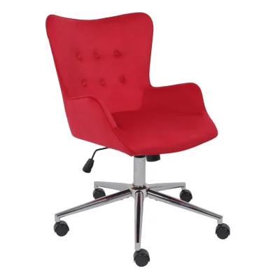 Кресло поворотное BELLA chrome, Seven 313, велюр/фуксия фотография