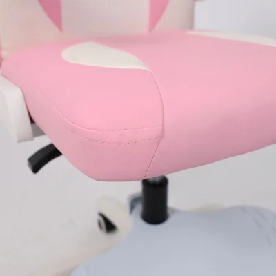 Кресло рабочее, поворотное JASMINE, white, розовый, ECONOM_17