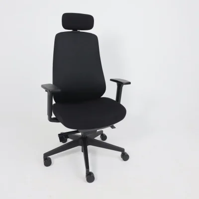 Кресло поворотное FENIX, черная сетка + ткань/черный полиамид_16