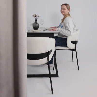 Стул AV 496, кремовая рогожка Wellton 000/черный_2