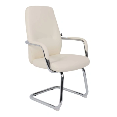 Стул VELLA, кремовая экокожа/хромированный металл фотография