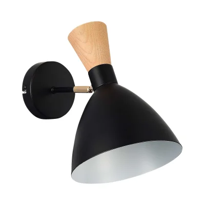 Светильник настенный Черный/Черный, Светлое дерево, Золотистый E14 1*40W VISTA фотография