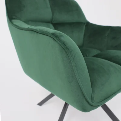 Кресло VIRGINIA, поворотное, темно-зеленый велюр HCJ-19/черный_12