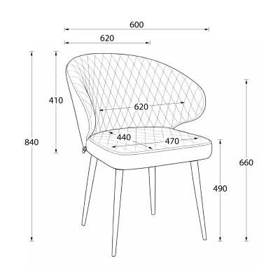 Стул ROB, b03 CREAM LUX\черный_13