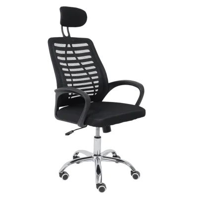 Кресло рабочее CONSUL NEW, ткань/сетка, черный (с подголовником) фотография