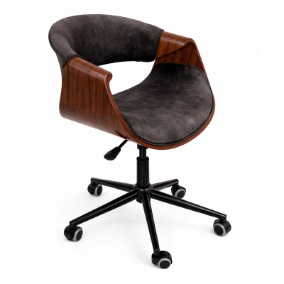 Кресло барное ANGARA, велюр, темно-серый Fabb 16/черный фотография