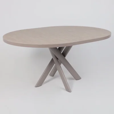 Стол RONALDO-120, круглый раздвижной 120(160), БЕЖЕВЫЙ КАМЕНЬ-HPL/Капучино_12