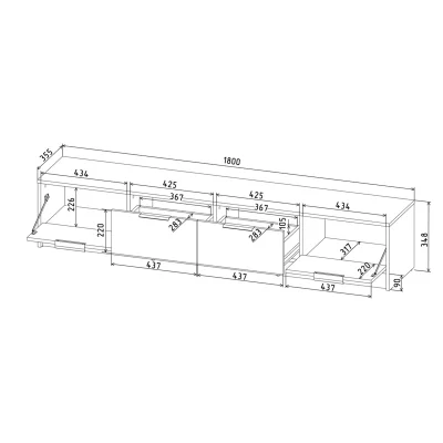 Тумба(ТВ) КОНЦЕПТ КТ-ТВ4-35, к.Антрацит/ф.Серый  (В348хШ1800хГ355мм)_4