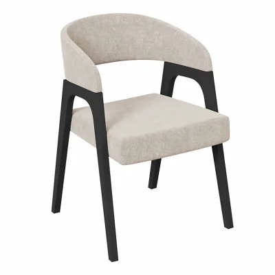 Кресло ТЕХАС, кремовый №208 Велюр Jercy cream/черное дерево фотография