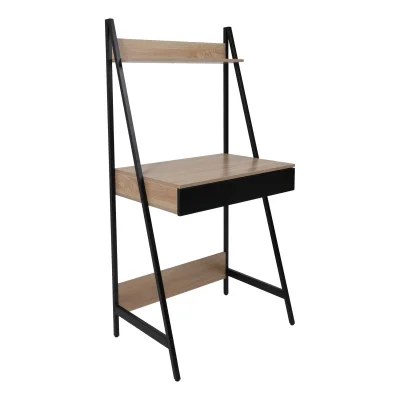 Стол письменный SHAPE, светлый дуб/черный металл, 740*480*1465 фотография