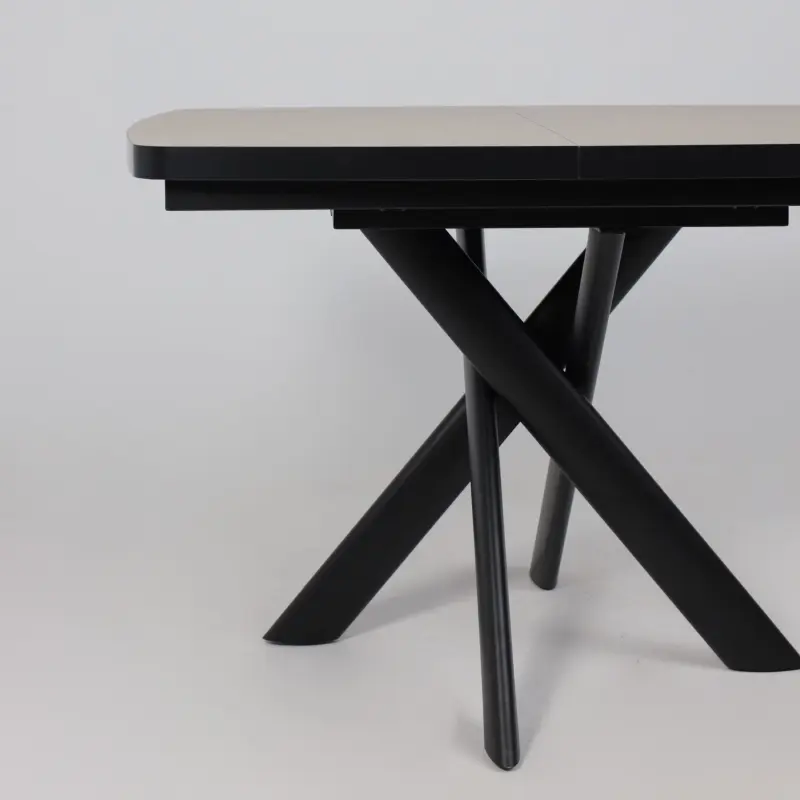 Стол ЛЕОНЕЛЬ-130, раздвижной 130(165)х85, КАМАЛА-ДБСП/ЧЕРНЫЙ_preview_8