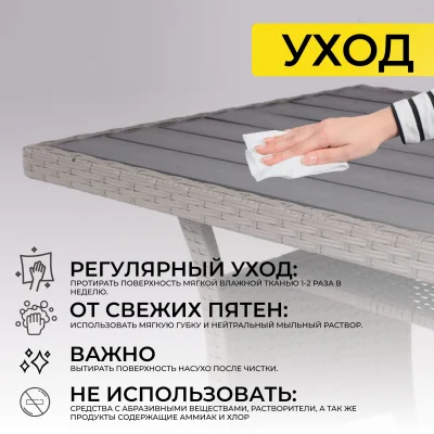 Комплект садовой мебели ROSEWOOD (диван 2шт, стол 1шт), серый_43