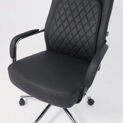 Кресло поворотное LOREAN, черная экокожа/хромированный металл_12