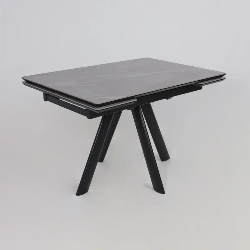 Стол JACK-120, раздвижной 120(30+30)х80, STONE GREY ST CER/Черный_preview_7