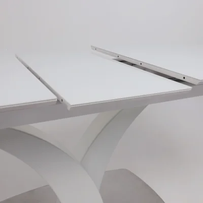 Стол НОТР ДАМ MODERNE, стекло Optiwhite 1400(1800)*850, Белый/Белый Муар_15