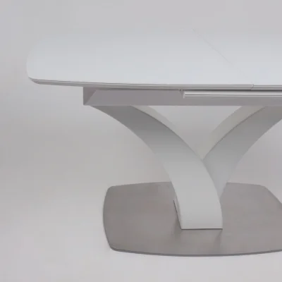 Стол НОТР ДАМ MODERNE, стекло Optiwhite 1400(1800)*850, Белый/Белый Муар_12