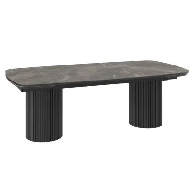 Стол ASKAR SLIDE-230, раздвижной 230(310)*115, BAYONA GREY PREMIUM CER/Черный фотография