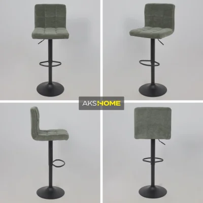 Стул барный LOGOS, темно-зеленый шенилл Ote Canna 352/черный_3