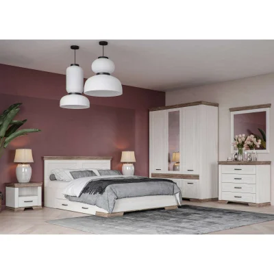 Н.м. "MARSELLE" шкаф SZF5D2S, к.Ясень снежный+Дуб сонома темный/ф.Ясень снежный_2