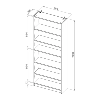 Стеллаж ВАРМА СТЭНД 80  76х196х26см, белый_13