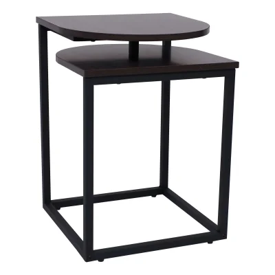 Стол журнальный CHIP, дуб итальянский/черный, 400*400*550 фотография