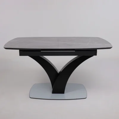 Стол НОТР ДАМ MODERNE, керамика 0 кат. 1400(1800)*850, Камень серый Greys Grey/Черный матовый_19