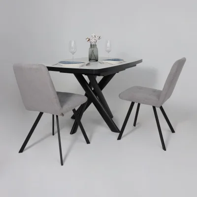 Стол LEONEL-130, раздвижной 130(165)х85, Кварцит-HPL/Черный_4