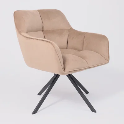 Кресло VIRGINIA, поворотное, велюр, капучино HCJ-11/черный_7