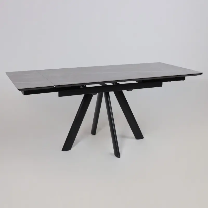 Стол JACK-120, раздвижной 120(30+30)х80, STONE GREY ST CER/Черный_preview_13