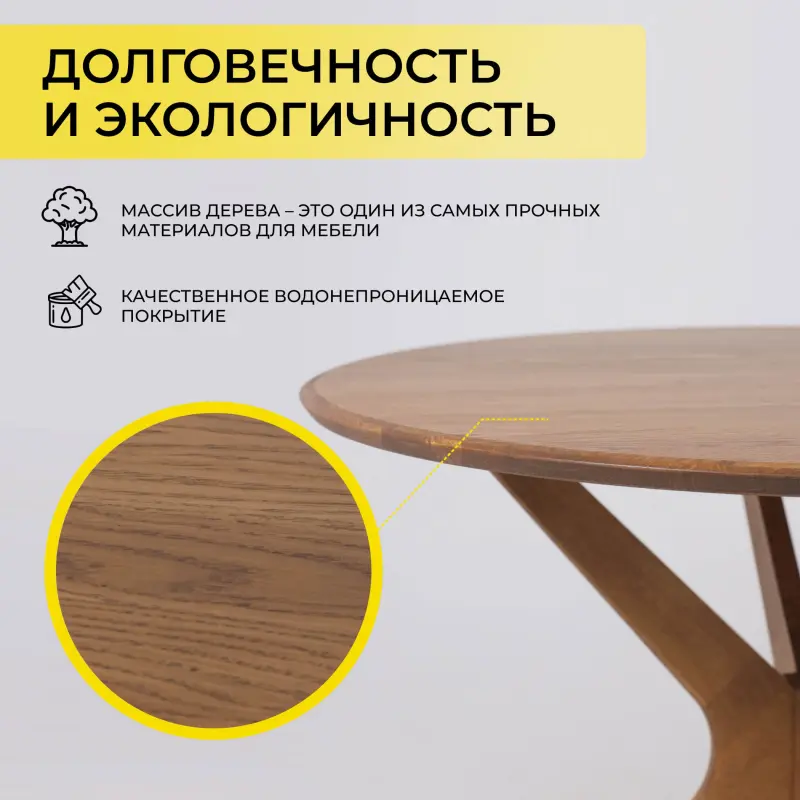 Стол ОЛДЕН, d950*760, дуб натуральный/покрытие коньяк_preview_4