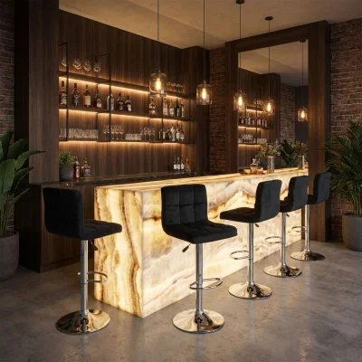 Стул барный LOGOS, (черный велюр HCJ-50/хром)_3