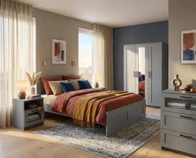 Спальня НАВИ, серый. Комплект №1 фотография